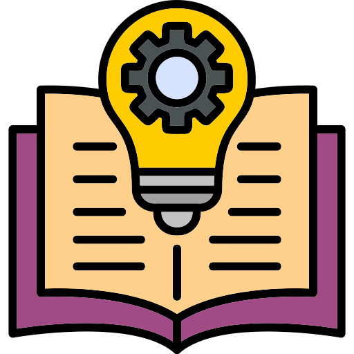 continuous learning concept with book and knowledge icon representing digital marketing trends and skill development